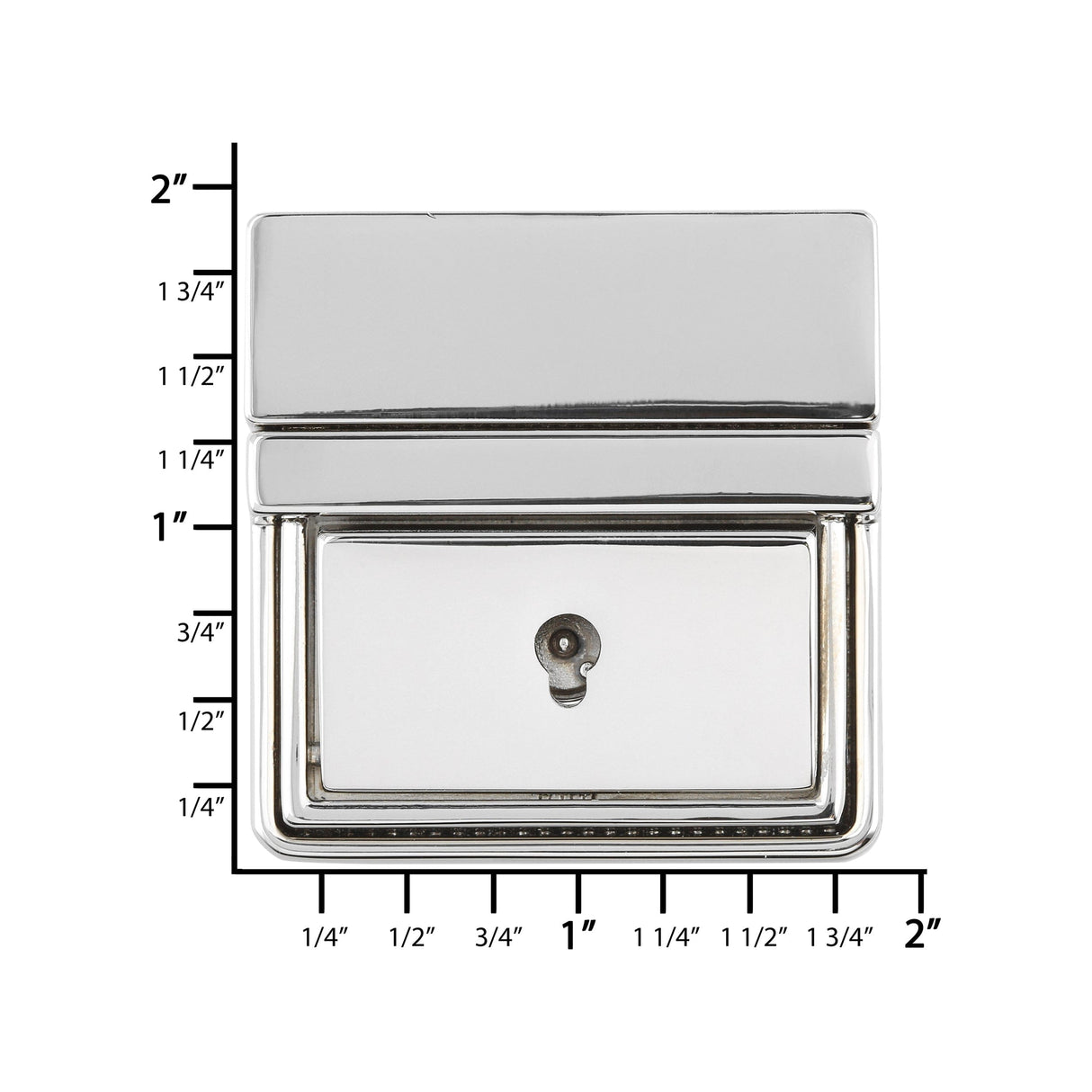 Ohio Travel Bag 45mm Shiny Nickel, Tuck Catch with Lock, Zinc Alloy, #L-362-NP L-362-NP