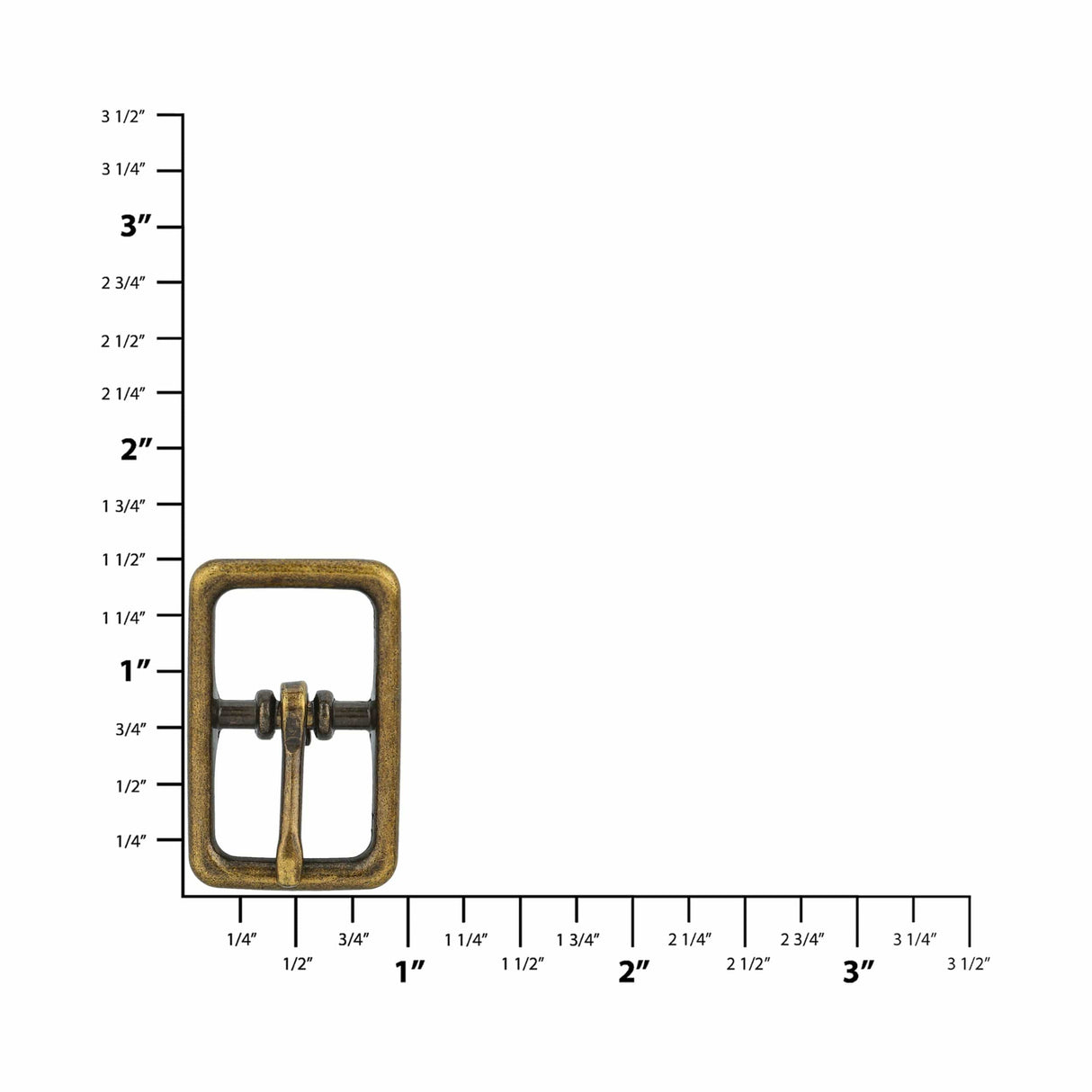 Ohio Travel Bag 5/8" Antique Brass, Center Bar Buckle, Zinc Alloy, #C-1608-ANTB C-1608-ANTB