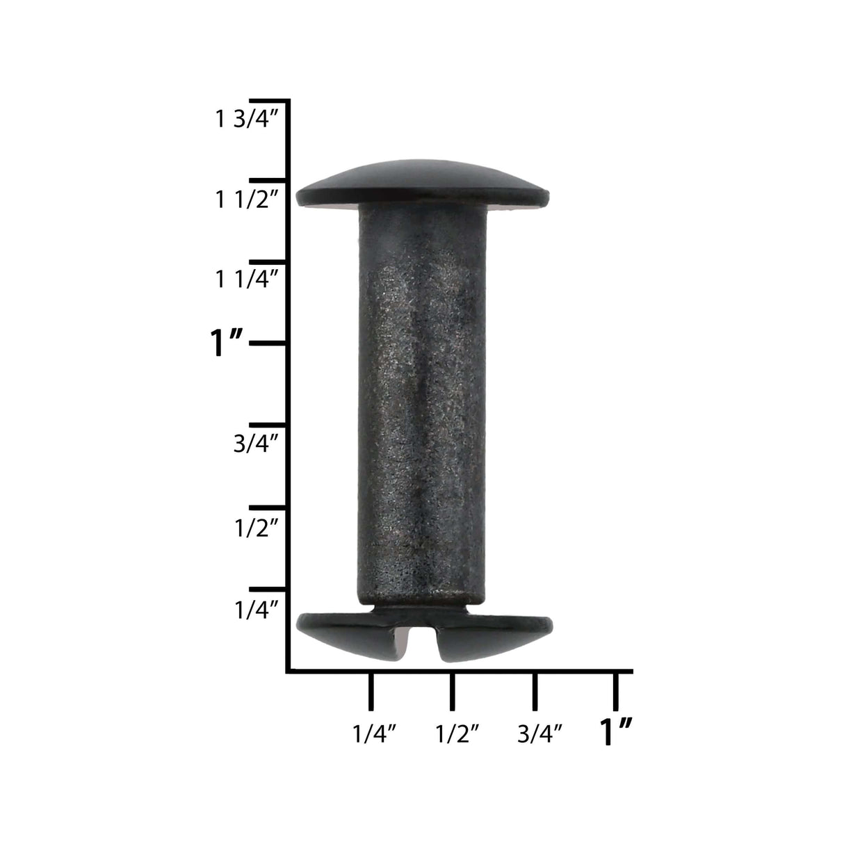 Ohio Travel Bag 5/8" Black, Chicago Screw, Solid Brass, #L-156-5-8-BLK L-156-5-8-BLK