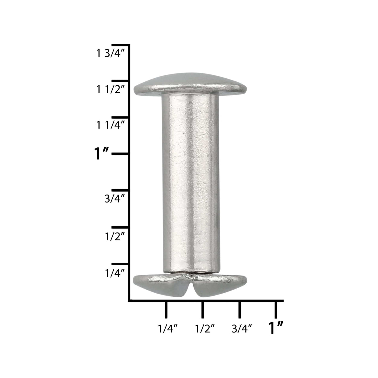 Ohio Travel Bag 5/8" Nickel, Chicago Screw, Solid Brass, #L-156-5-8-SBN L-156-5-8-SBN