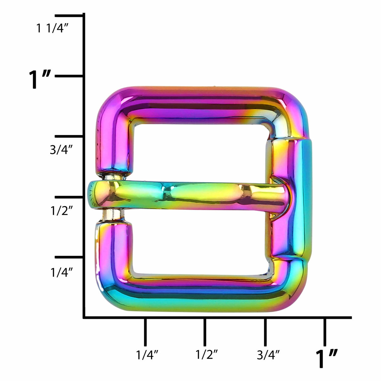 Ohio Travel Bag 5/8" Rainbow, Imitation Roller Heel Bar Buckle, Zinc Alloy, #C-51-5-8-IR C-51-5-8-IR