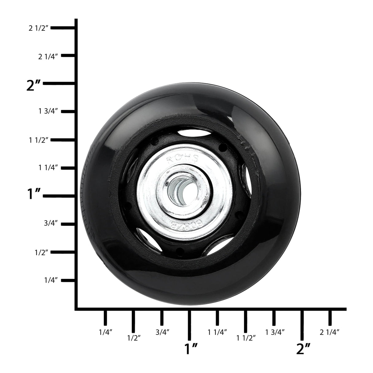 Ohio Travel Bag 50mm Black, Ball Bearing Inline Skate Wheel, Plastic, #L-3726 L-3726