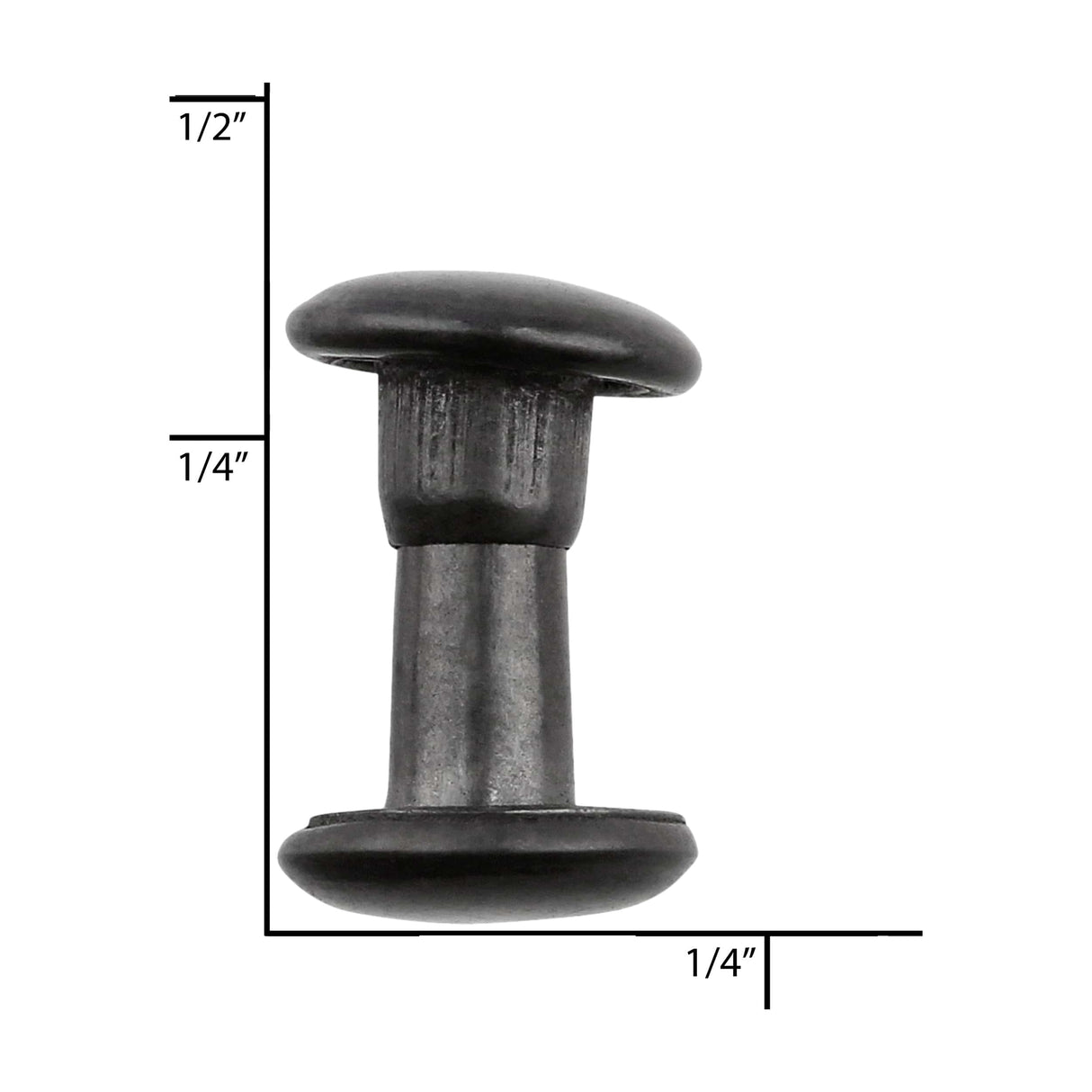 Ohio Travel Bag 6.5mm Black, Double Cap Jiffy Rivets, Solid Brass-100ct, #NB206D-BLK NB206D-BLK