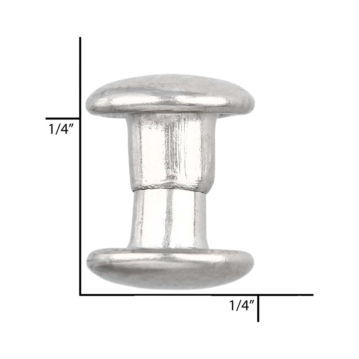 Ohio Travel Bag 6.5mm Nickel, Double Cap Jiffy Rivets, Solid Brass-100ct, #NB206D-SBN NB206D-SBN