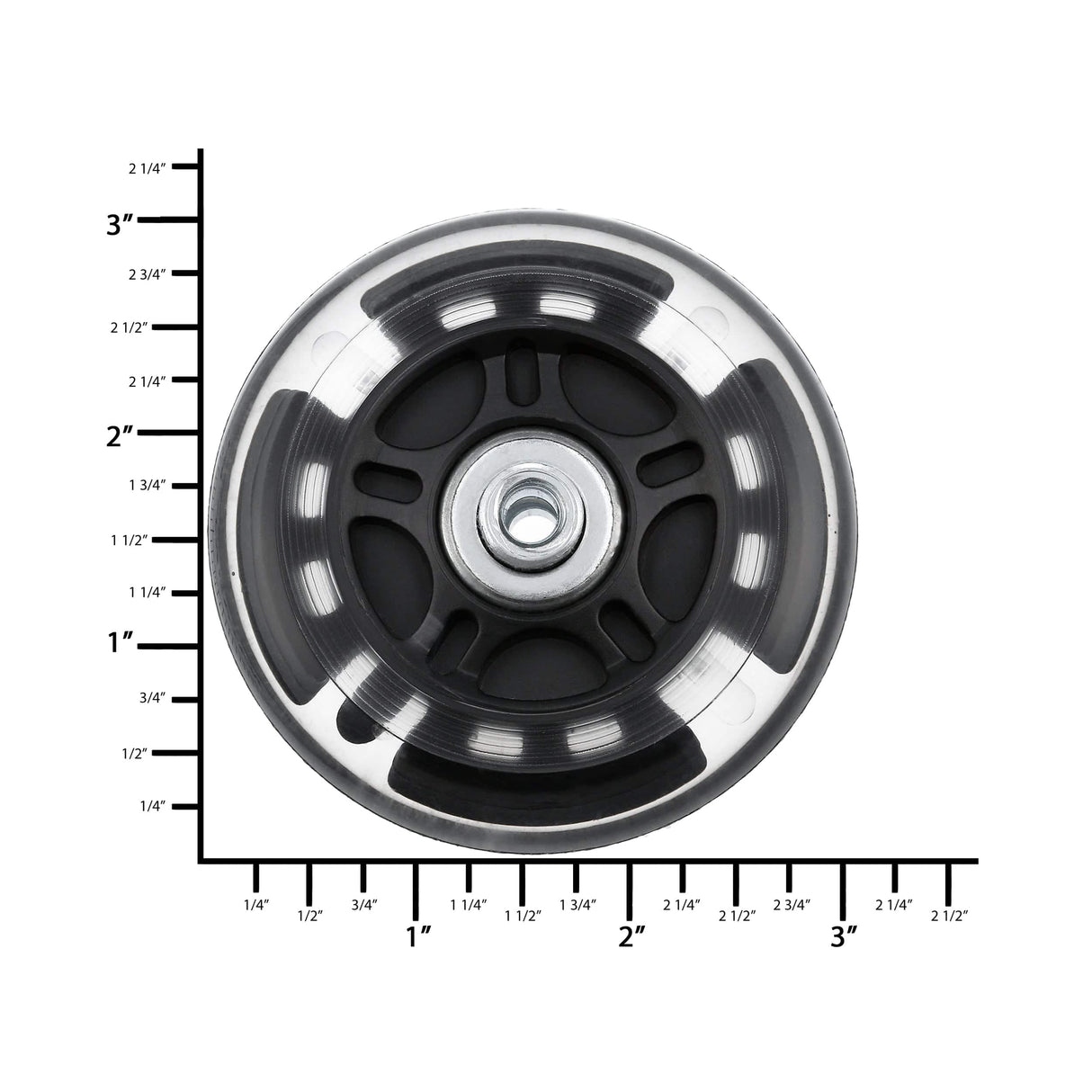 Ohio Travel Bag 68mm Black, In-line skate wheel with LED Lights, PolyUrethane, #L-3890-BLK L-3890-BLK