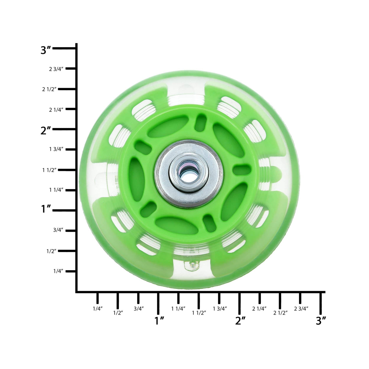 Ohio Travel Bag 68mm Green, In-line skate wheel with LED Lights, PolyUrethane, #L-3890-GRN L-3890-GRN