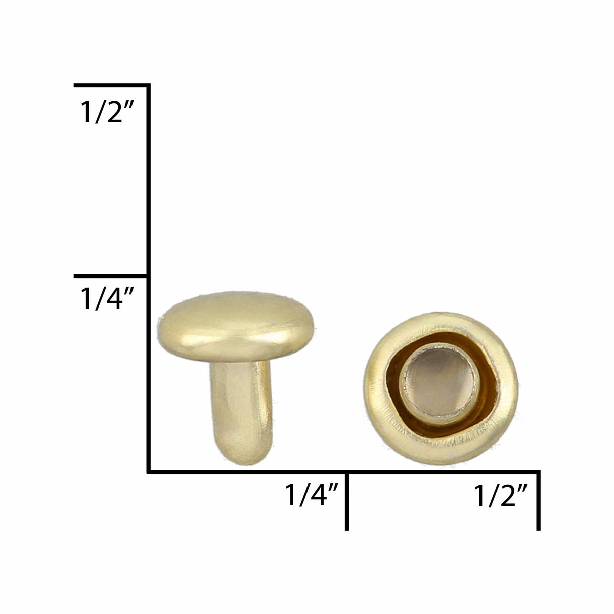 Ohio Travel Bag 6mm Brass Plate, Double Cap Jiffy Rivet, Steel, #A-337-BP A-337-BP