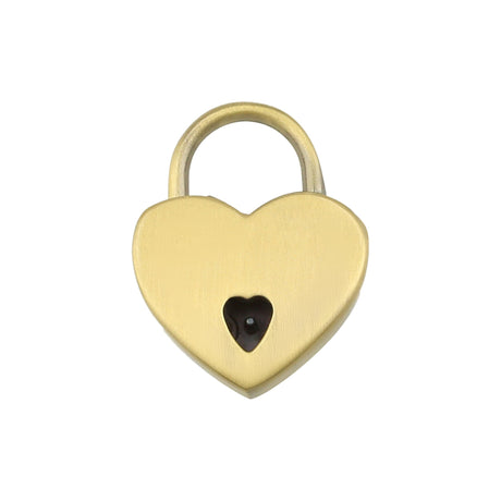 Ohio Travel Bag 7/8" Antique Brass, Small Heart Padlock, Zinc Alloy, #L-3577-ANTB L-3577-ANTB