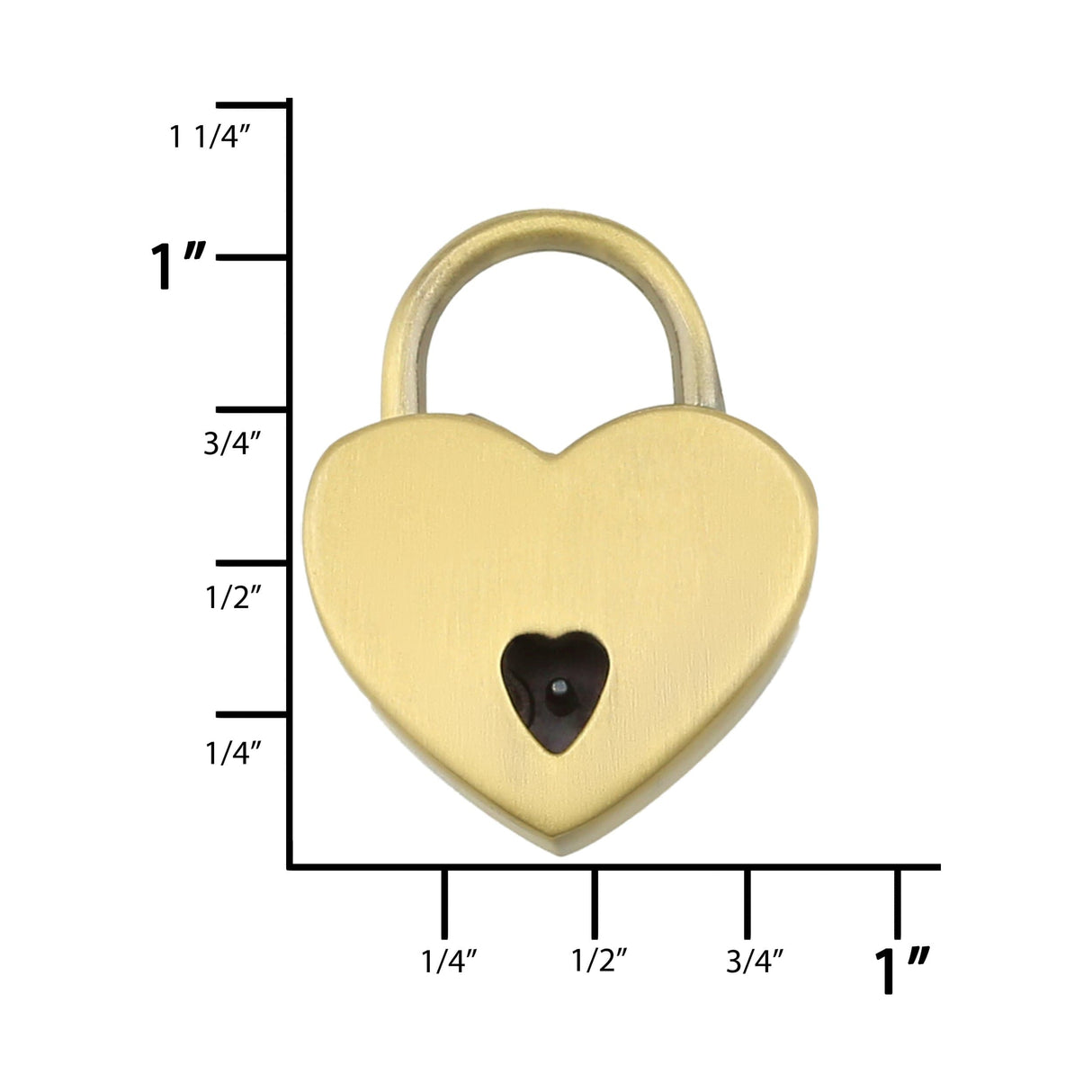 Ohio Travel Bag 7/8" Antique Brass, Small Heart Padlock, Zinc Alloy, #L-3577-ANTB L-3577-ANTB