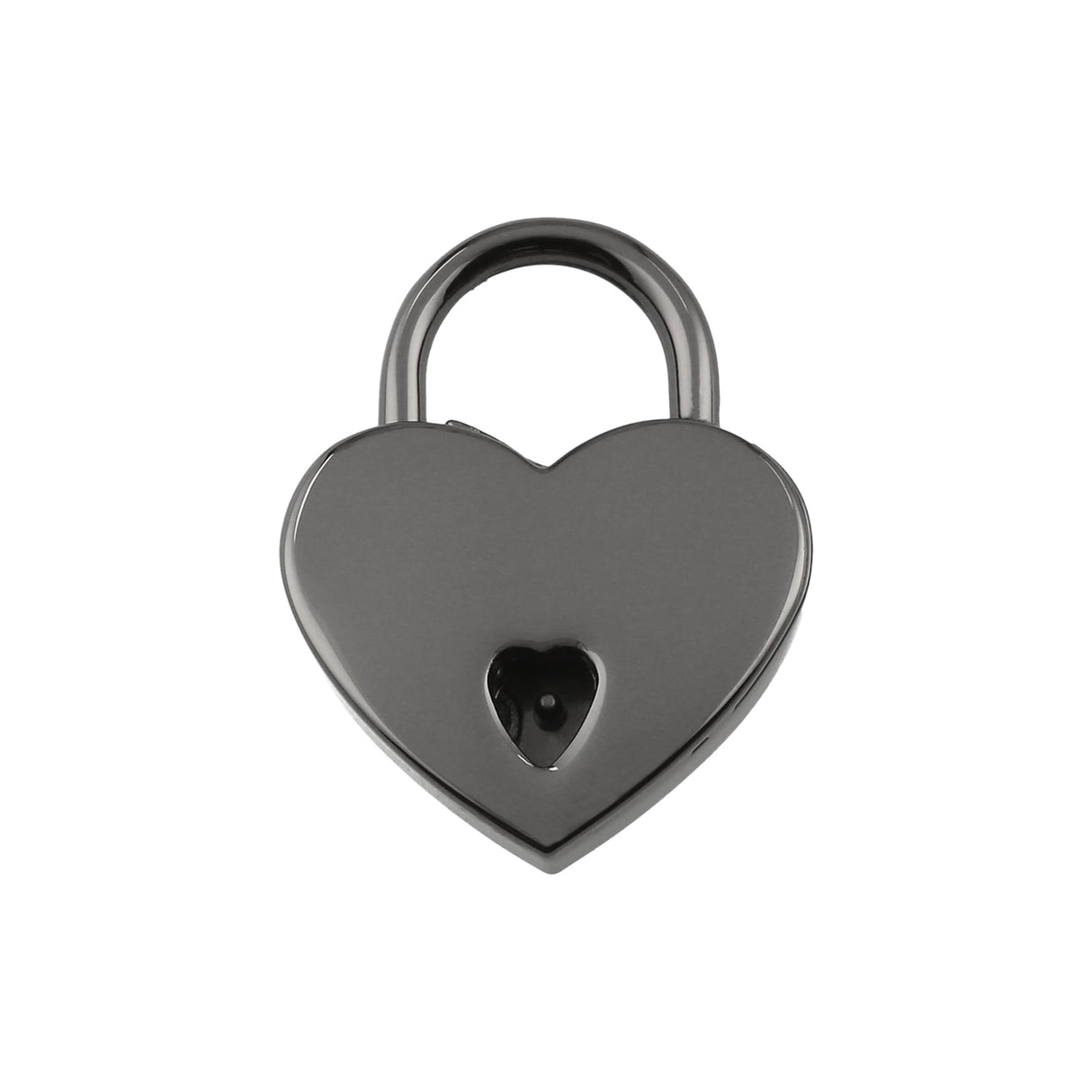 Ohio Travel Bag 7/8" Gunmetal, Small Heart Padlock, Zinc Alloy, #L-3577-GUNM L-3577-GUNM