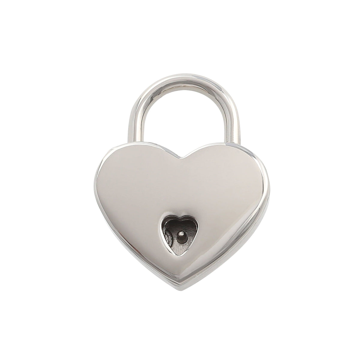 Ohio Travel Bag 7/8" Shiny Nickel, Small Heart Padlock, Zinc Alloy-PK4, #L-3577-NIC L-3577-NIC