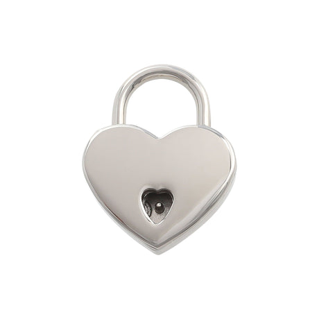 Ohio Travel Bag 7/8" Shiny Nickel, Small Heart Padlock, Zinc Alloy-PK4, #L-3577-NIC L-3577-NIC