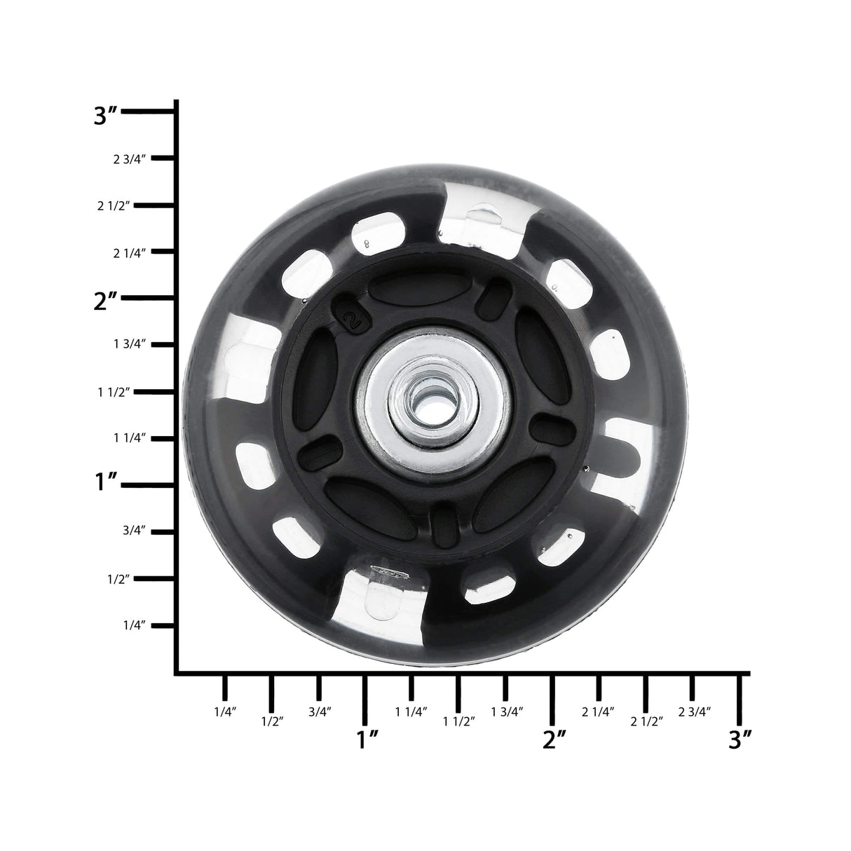 Ohio Travel Bag 76mm Black, In-line skate wheel with LED Lights, PolyUrethane, #L-3891-BLK L-3891-BLK