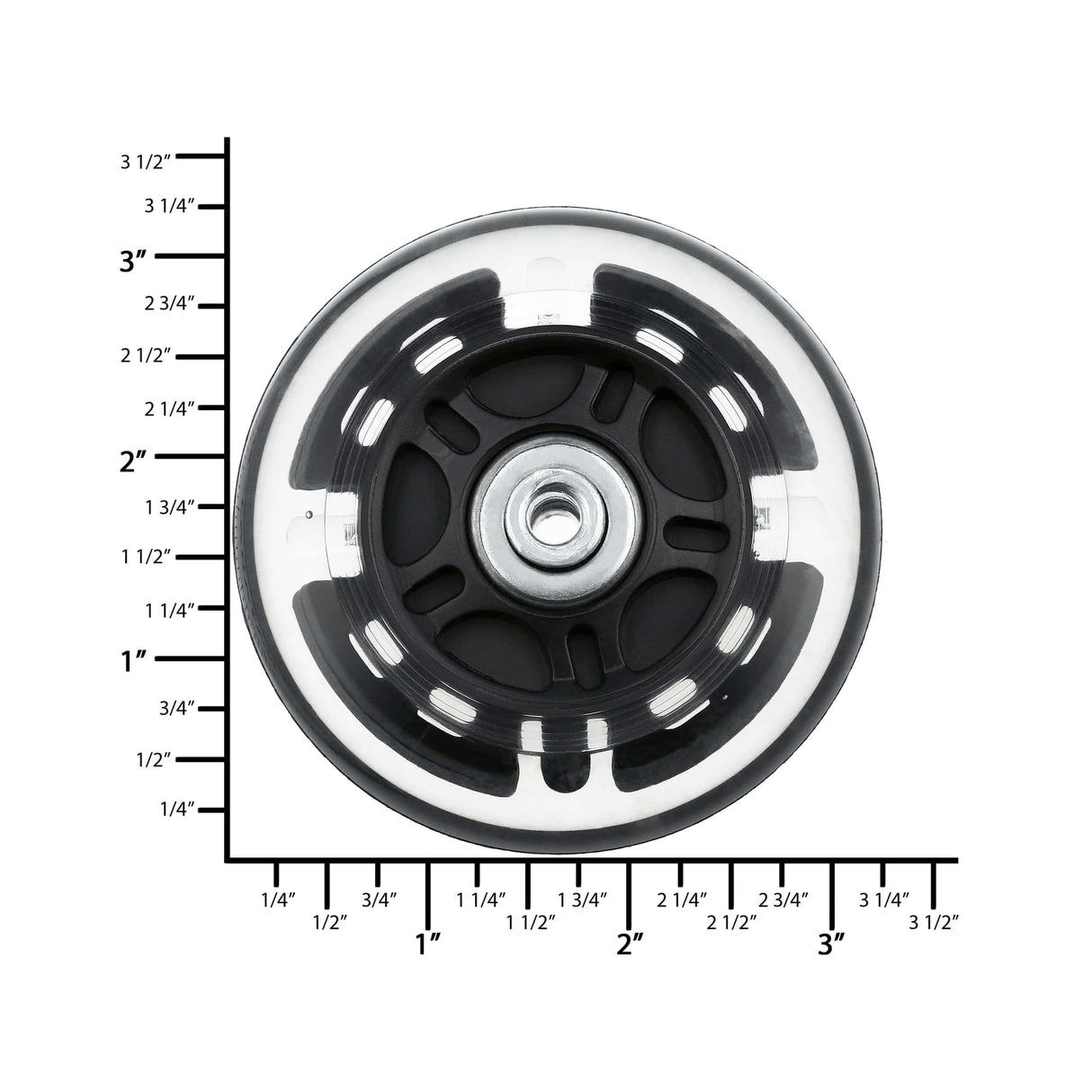 Ohio Travel Bag 80mm Black, In-line skate wheel with LED Lights, PolyUrethane, #L-3892-BLK L-3892-BLK