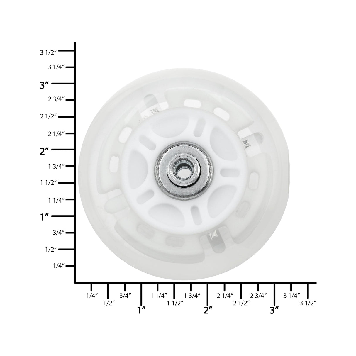 Ohio Travel Bag 80mm White, In-line skate wheel with LED Lights, PolyUrethane, #L-3892-WHT L-3892-WHT