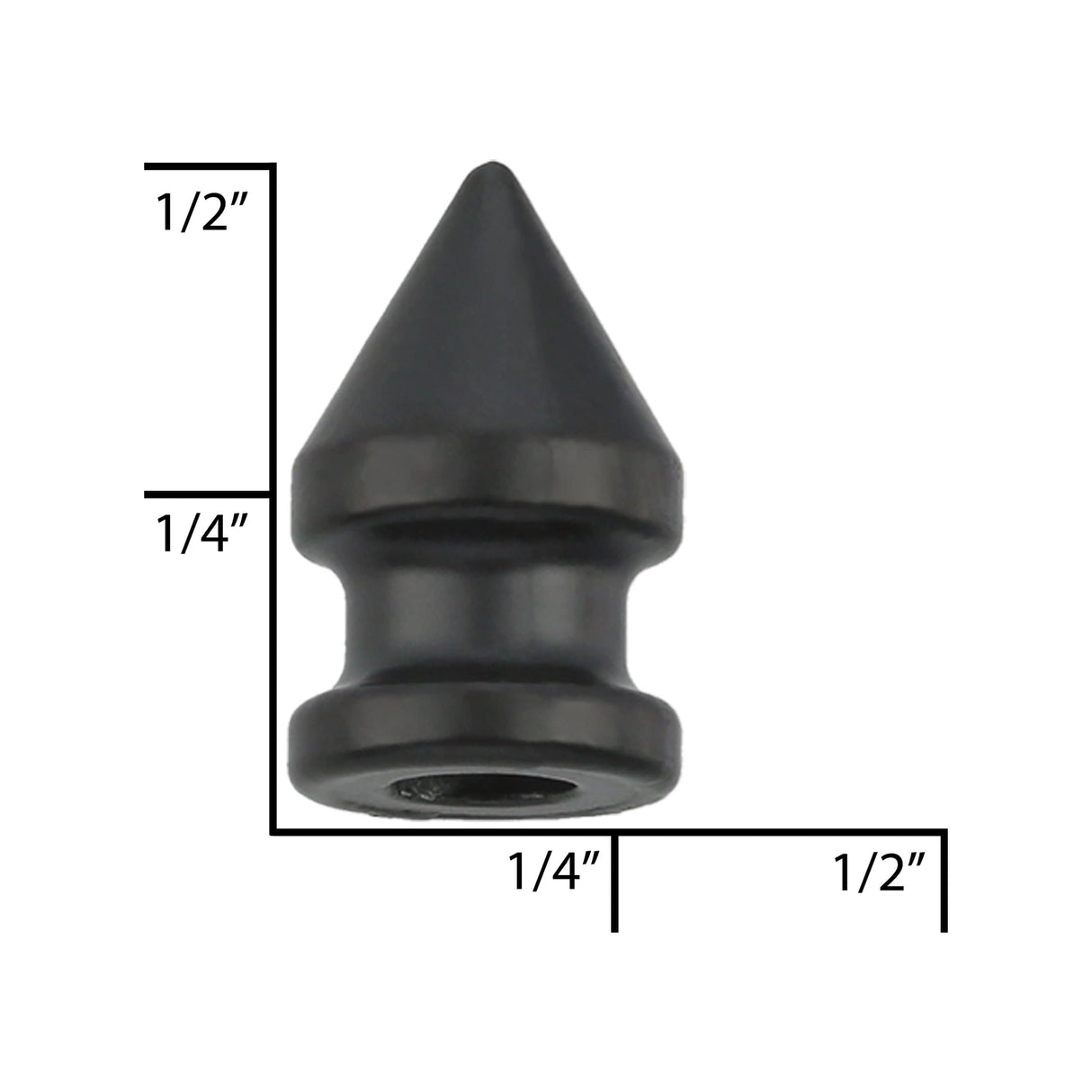 Ohio Travel Bag 8mm Black, Spike, Zinc Alloy, #C-1167-BLK C-1167-BLK