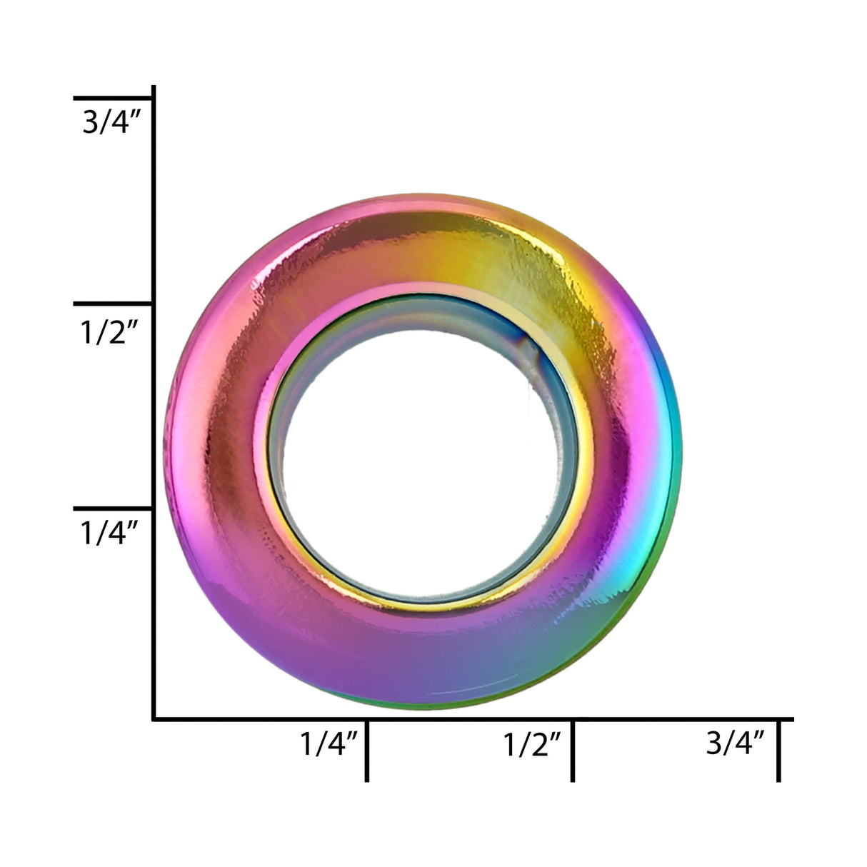 Ohio Travel Bag 8mm Rainbow, Eyelet with Washer, Zinc Alloy - Pk12, #A-450-8-IR A-450-8-IR