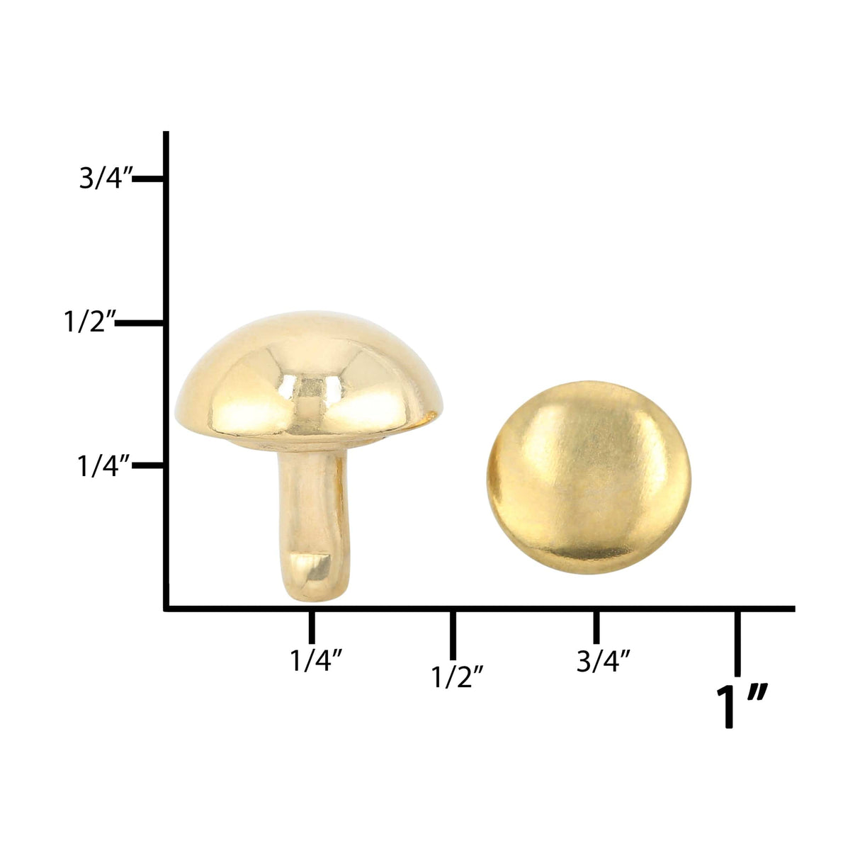 Ohio Travel Bag Adornments 11mm Shiny Gold, Stud, Steel, #P-2590-GOLD P-2590-GOLD