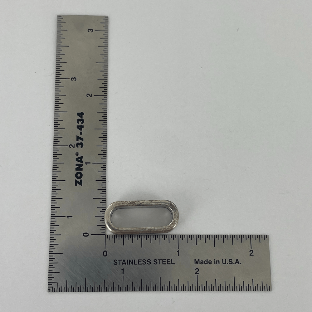 Ohio Travel Bag Adornments 20mm Antique Silver, Oblong Slide-on Ornament, Zinc Alloy, #B-330 B-330