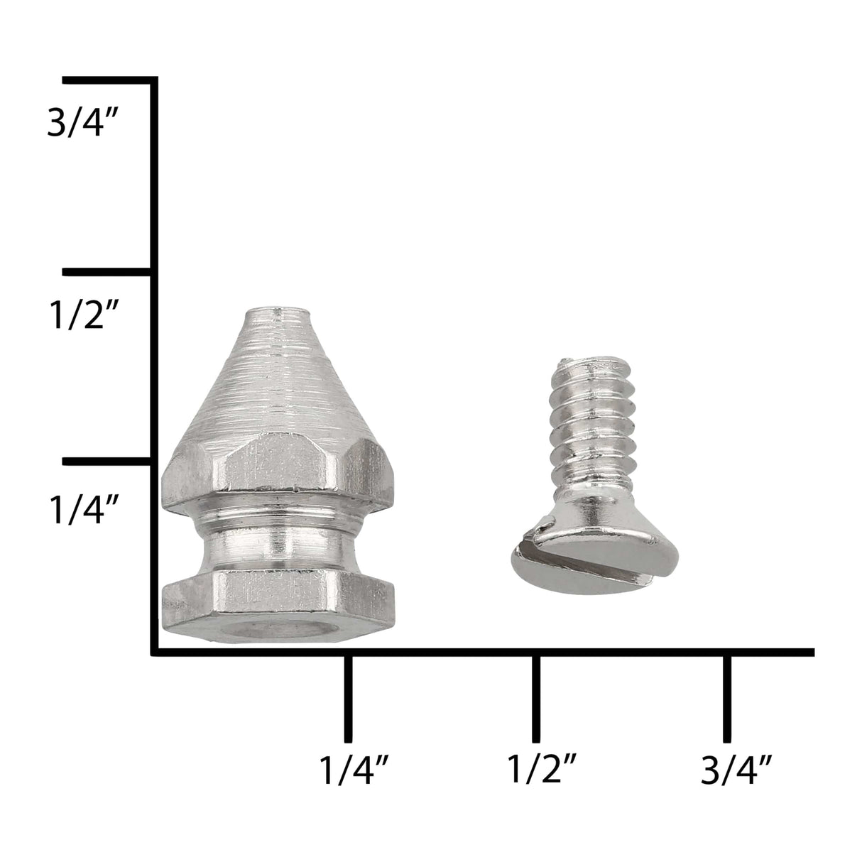 Ohio Travel Bag Adornments 9.5mm Nickel, Spike, Solid Brass, #C-1693 C-1693