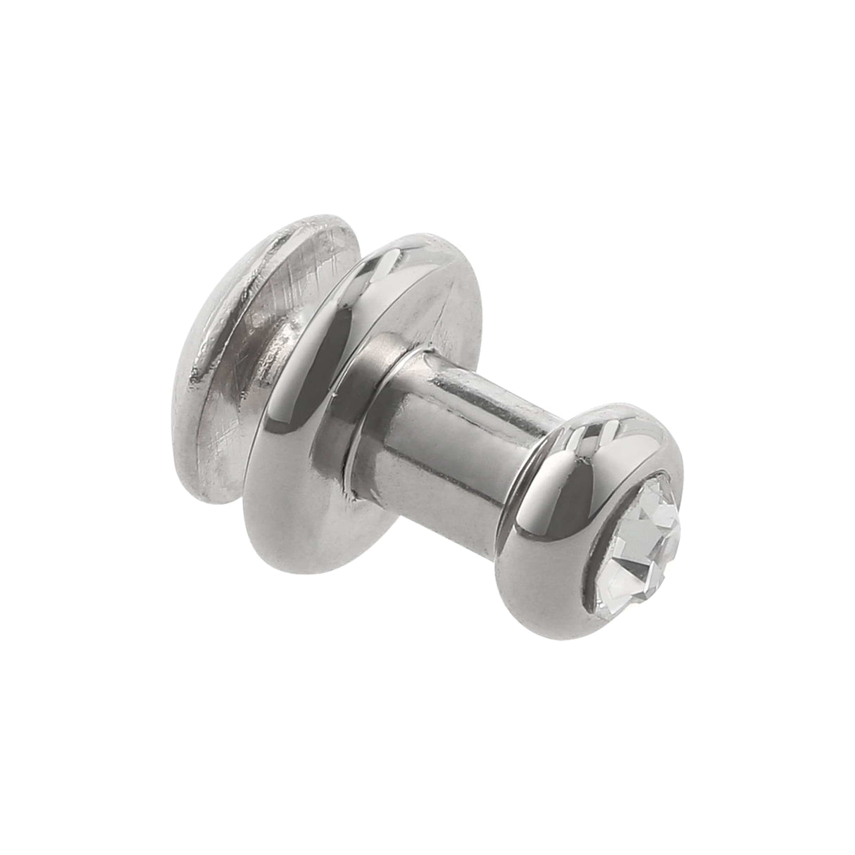 Ohio Travel Bag Adornments 9.5mm Nickel, Stud w/ Rhinestone, Zinc Alloy, #P-2577 P-2577