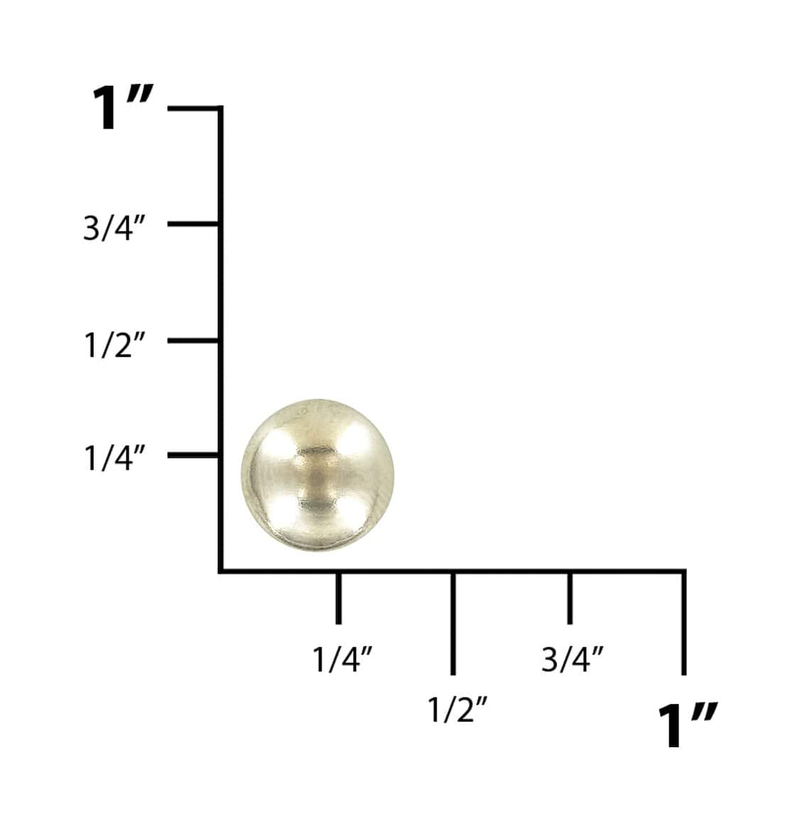 Ohio Travel Bag Adornments 9mm Brass, Button, steel, #A-55BU-1-NP A-55BU-1-NP