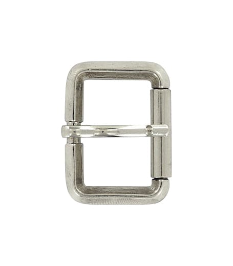 Ohio Travel Bag Buckles 1 1/8" Nickel, Beveled Heel Bar Roller Buckle, Zinc Alloy, #C-1984-NIC C-1984-NIC