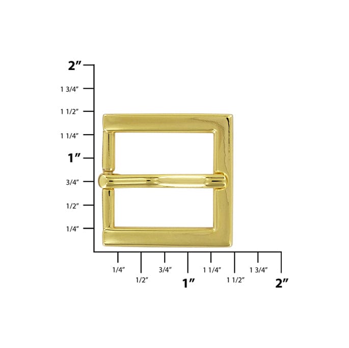 Ohio Travel Bag Buckles 1" Shiny Gold, Heel Bar Buckle, Zinc Alloy, #C-2093-GOLD C-2093-GOLD