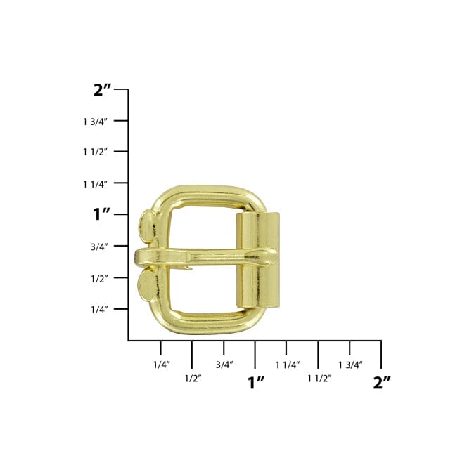Ohio Travel Bag Buckles 3/4" Brass, Heel Bar Roller Bar Buckle, Steel, #C-1055-3-4-BP C-1055-3-4-BP
