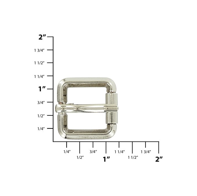 Ohio Travel Bag Buckles 3/4" Nickel, Beveled Roller Buckle, Zinc Alloy, #C-1982-NIC C-1982-NIC