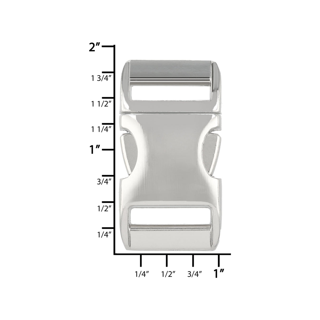 Ohio Travel Bag Buckles 3/4" Nickel, Side Squeeze Buckle, Aluminum, #C-1955 C-1955