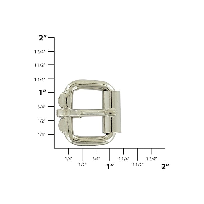 Ohio Travel Bag Buckles 3/4" Nickle, Heel Bar Roller Buckle, Steel, #C-1055-3-4-NP C-1055-3-4-NP