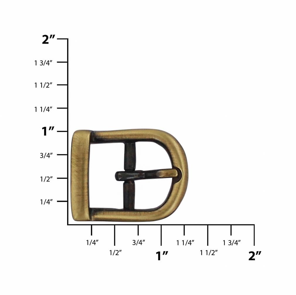 Ohio Travel Bag Buckles 5/8" Antique Brass, Center Bar Buckle, Steel, #C-1519-ANTB C-1519-ANTB