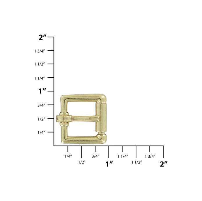 Ohio Travel Bag Buckles 5/8" Brass, Heel Bar Roller Buckle, Zinc Alloy, #C-1355-5-8-BP C-1355-5-8-BP