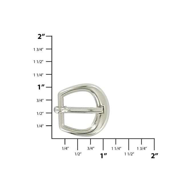 Ohio Travel Bag Buckles 5/8" Nickel, Heel Bar Buckle, Zinc Alloy, #C-2058-NIC C-2058-NIC