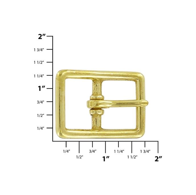 Ohio Travel Bag Buckles 7/8" Brass, Center Bar Buckle, Solid Brass, #C-1464 C-1464