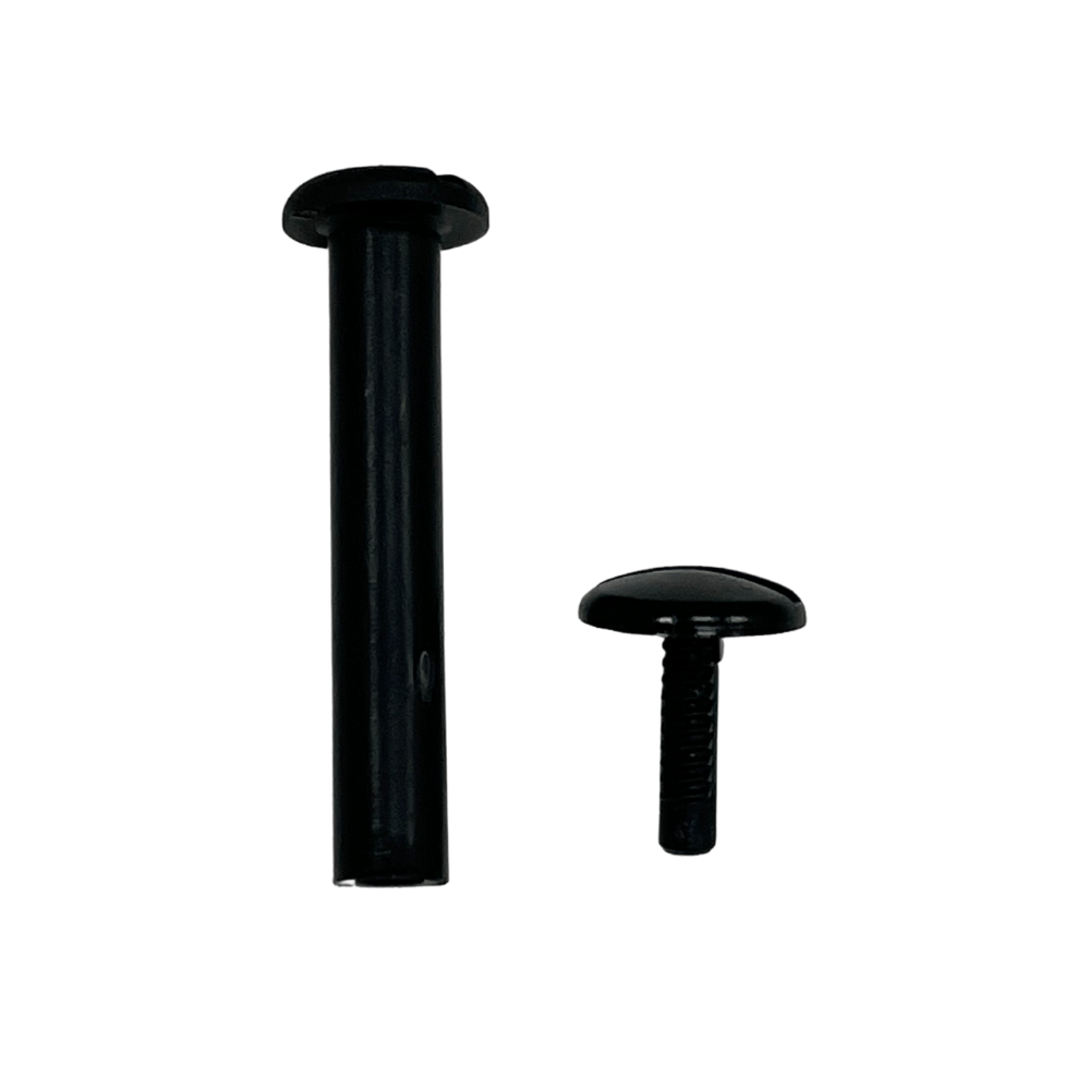 Ohio Travel Bag Fasteners 1 1/4" Black, Post & Cap, Plastic, #L-1694-1-1-4 L-1694-1-1-4