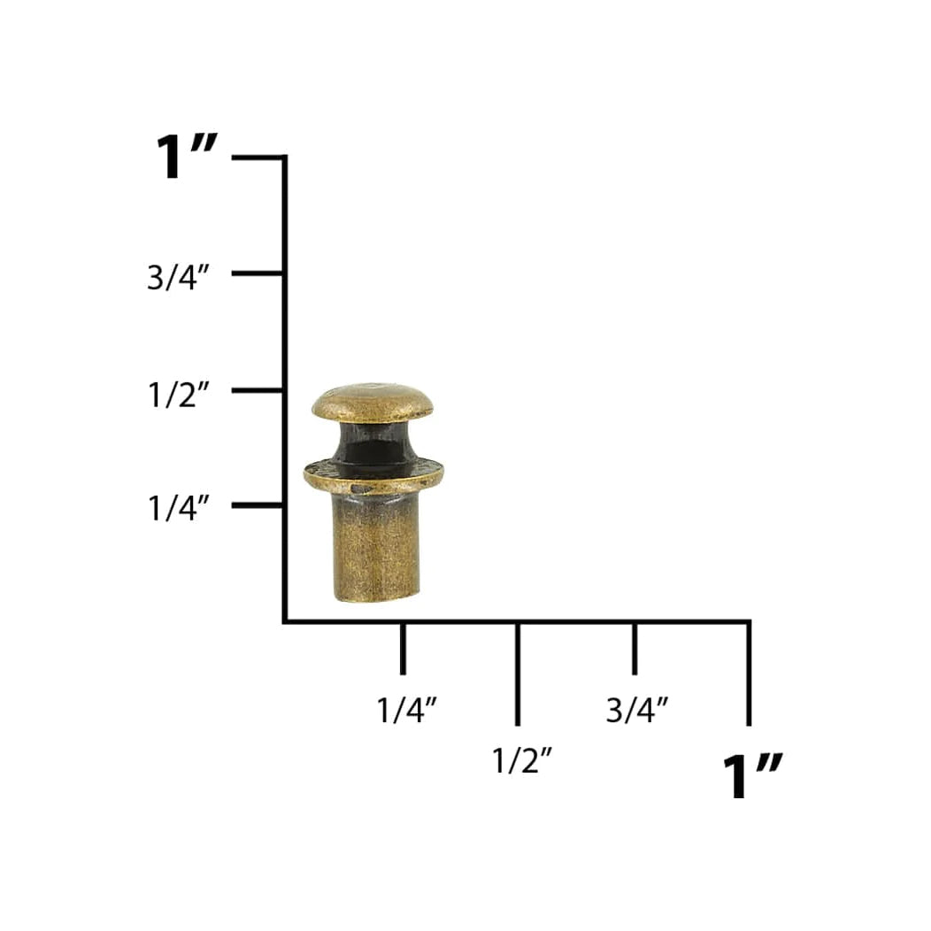 1/2" Antique Brass, Boot Lace Eyelet Hook, Solid Brass