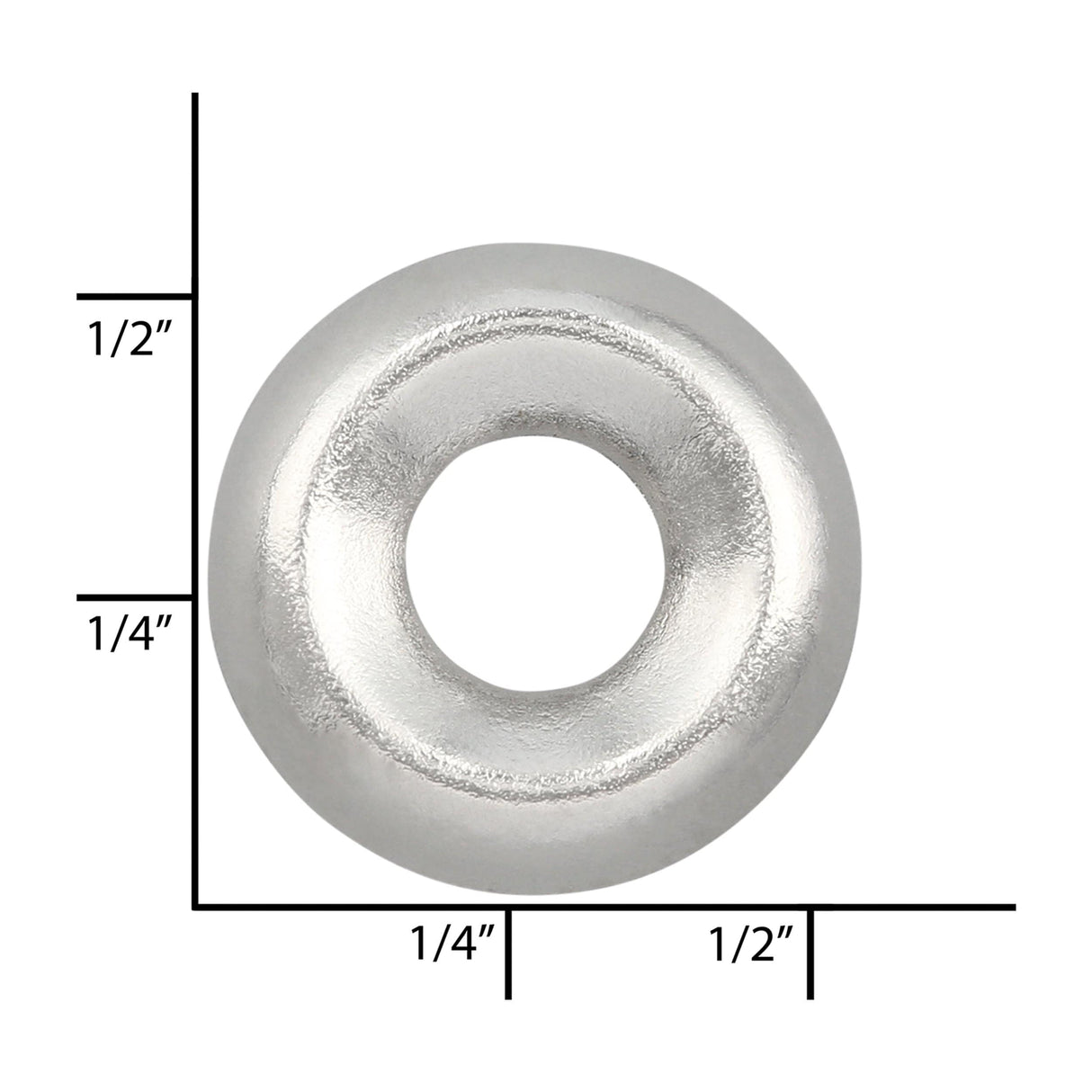 Ohio Travel Bag Fasteners 1/2" Nickel, Convex Washer, Steel - 12 pk, #L-1745-NP L-1745-NP