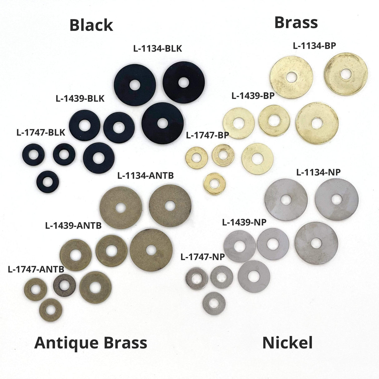 Ohio Travel Bag Fasteners 1/2" Nickel, Washer, Steel- 24 pk, #L-1439-NP L-1439-NP