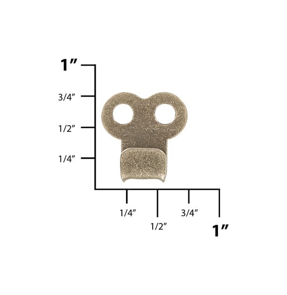 Ohio Travel Bag Fasteners 1/4" Antique Brass, Boot Lace Hook with Double Rivet Holes, Steel, #A-309-ANTB A-309-ANTB