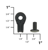 Ohio Travel Bag Fasteners 1/4" Black, Boot Hook with Rivet, Steel, #A-342 A-342