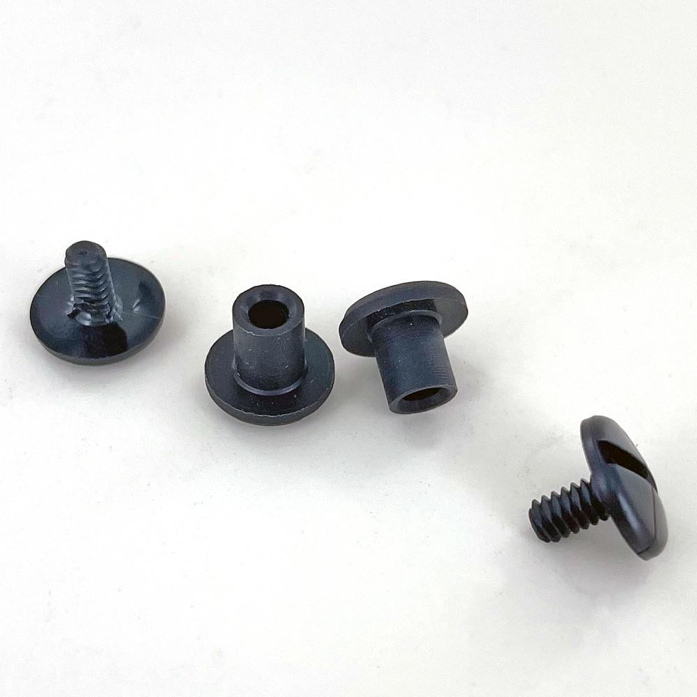 Ohio Travel Bag Fasteners 1/4" Black, Post & Cap, Plastic, #L-1694-1-4 L-1694-1-4