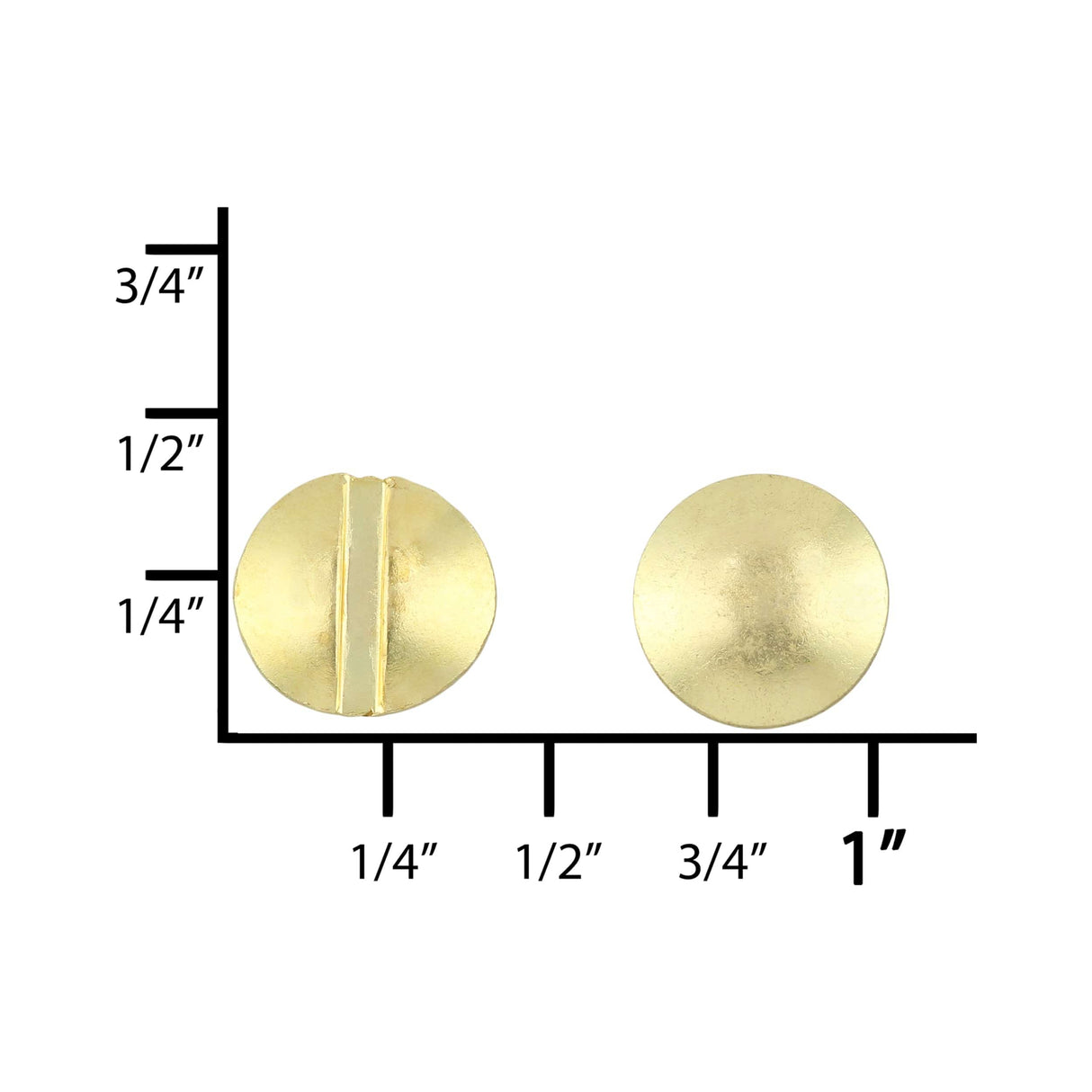 Ohio Travel Bag Fasteners 1/4" Brass, Chicago Screw, Solid Brass, #L-156-1-4SB L-156-1-4SB