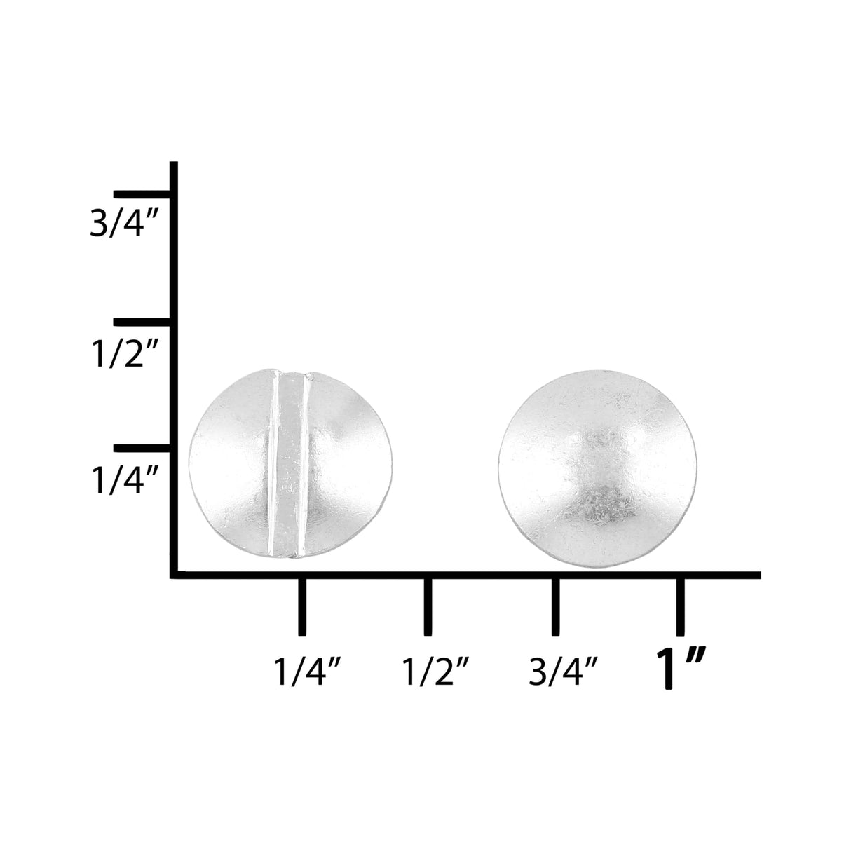 Ohio Travel Bag Fasteners 1/4" Nickel, Chicago Screw, Solid Brass, #L-156-1-4SBN L-156-1-4SBN