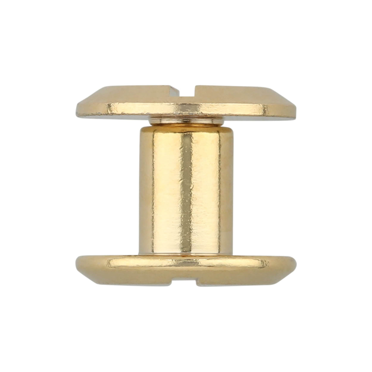Ohio Travel Bag Fasteners 1/4" Shiny Gold, Flat Top Chicago Screw, Solid Brass, #P-2334-GOLD P-2334-GOLD