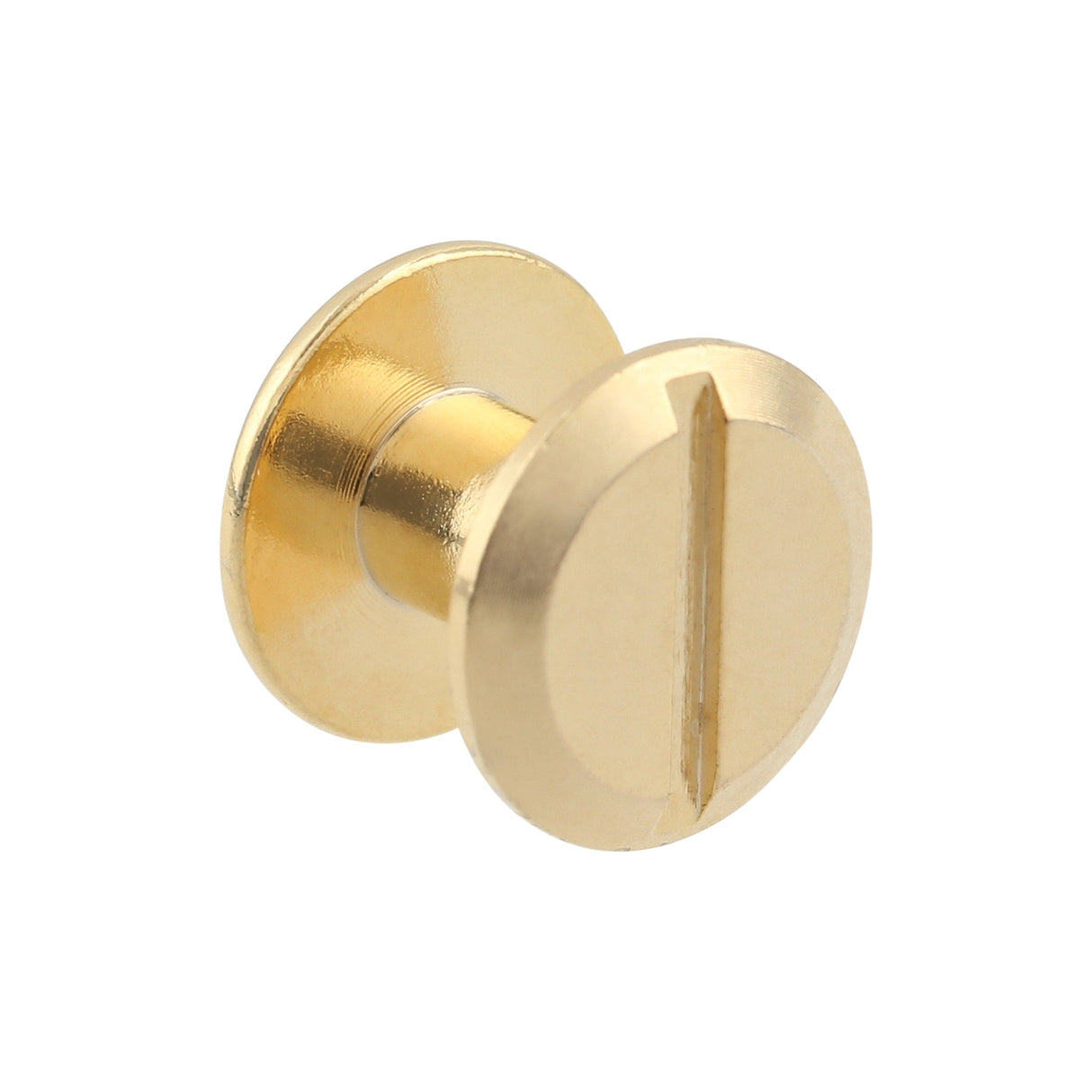 Ohio Travel Bag Fasteners 1/4" Shiny Gold, Flat Top Chicago Screw, Solid Brass, #P-2334-GOLD P-2334-GOLD