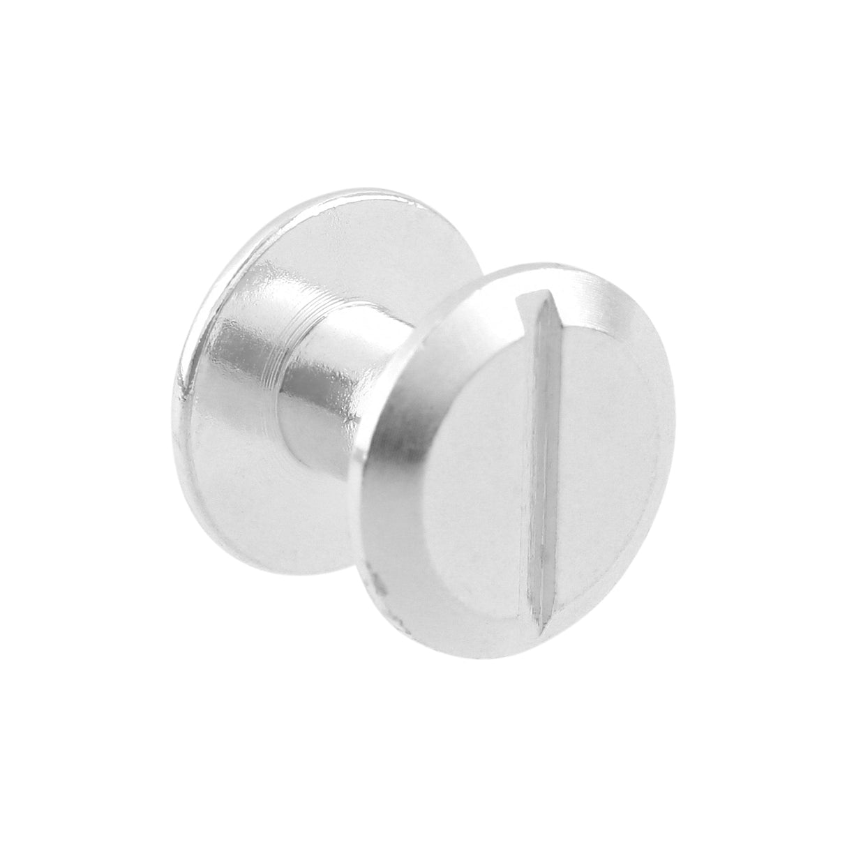 Ohio Travel Bag Fasteners 1/4" Shiny Nickel, Flat Top Chicago Screw, Solid Brass, #P-2334-NIC P-2334-NIC