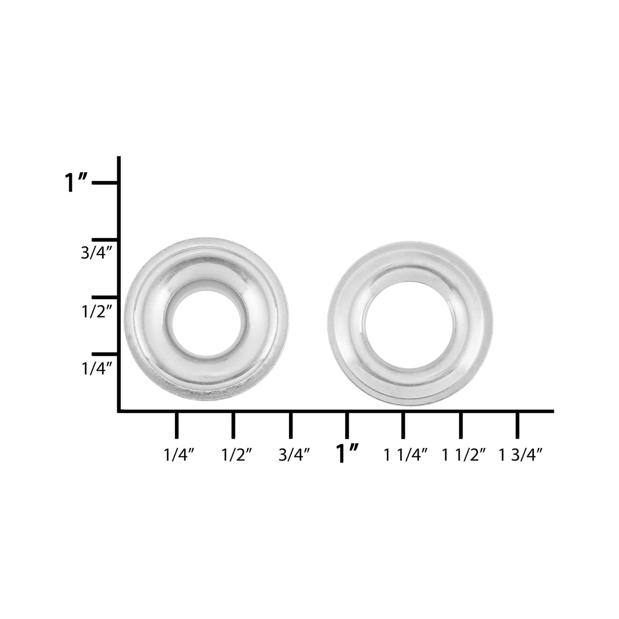 Ohio Travel Bag Fasteners #1 Nickel, Grommet with Washer, Solid Brass - 12 pk, #GROM-1-SBN GROM-1-SBN