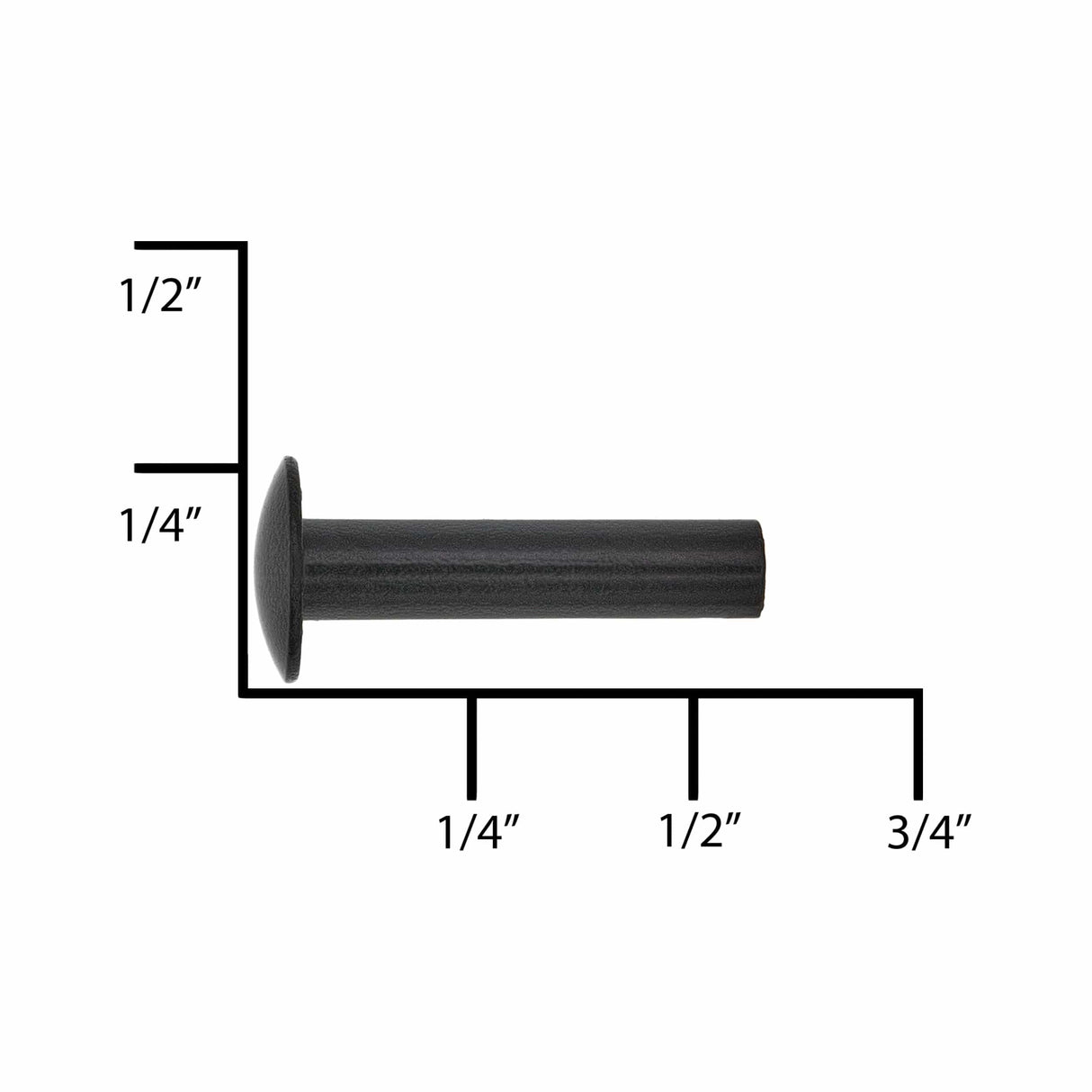 Ohio Travel Bag Fasteners 10/16" Black, Tubular Rivet, Steel- 24 pk, #252-10-16-BLK 252-10-16-BLK